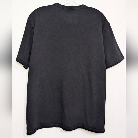 90's Style Champion Black Neon Embroidered Logo T-shirt Unisex Large 100% Cotton - Picture 5 of 11